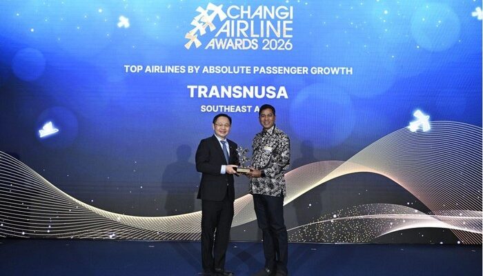 Lonjakan Penumpang Antar TransNusa Raih Penghargaan Changi Airline Awards 2026